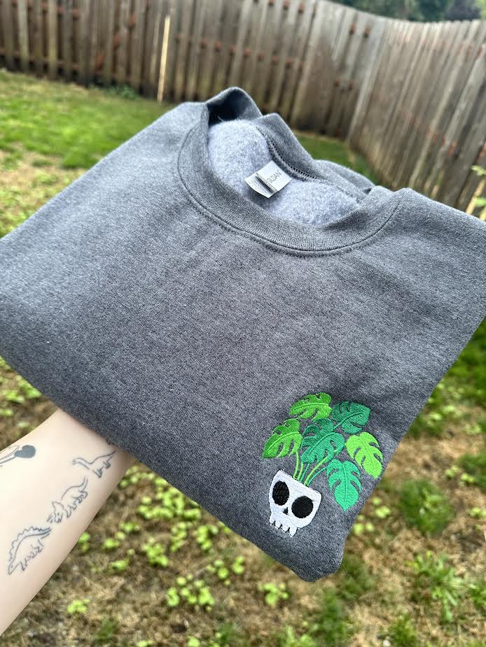 Skull Monstera Crewneck