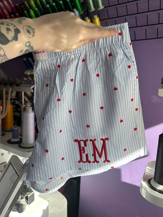 Monogrammed Sleep Shorts