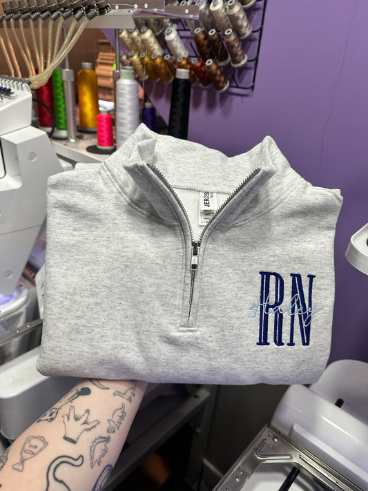 Nurse Custom Quarter Zip Sweatshirt