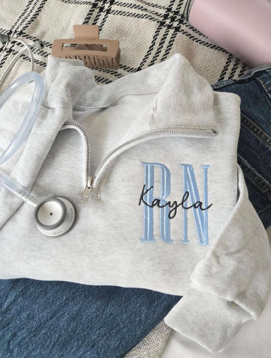 Nurse Custom Quarter Zip Sweatshirt