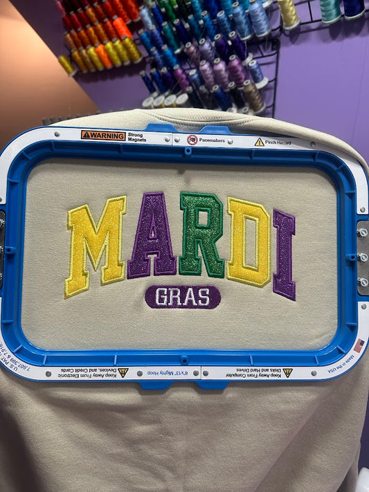 Mardi Gras Glitter Crewneck